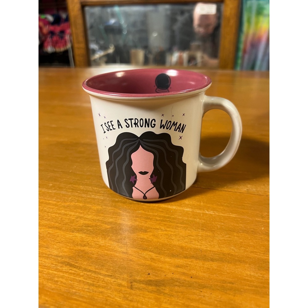 Market Finds I See A Strong Woman Coffee Mug Pink White Ceramic Fortune Teller